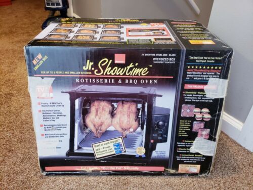 Ronco Showtime Jr. 2500 Black Rotisserie Bbq Oven Chicken (new) Set It Forget It