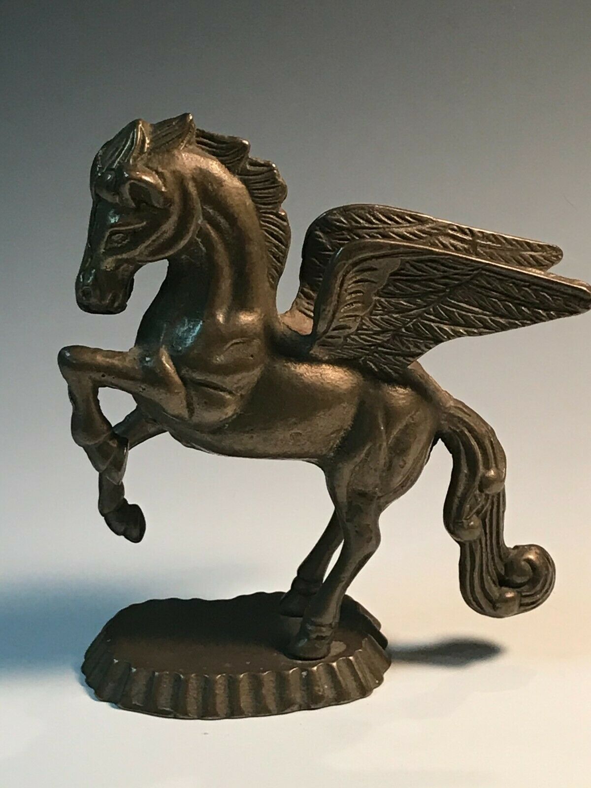 Pegasus Horse Statue Vintage Solid Brass
