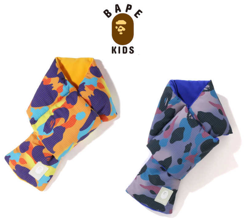 A Bathing Ape Kids Padded Scarf Grid Camo Pattern Fast Shipping From Japan