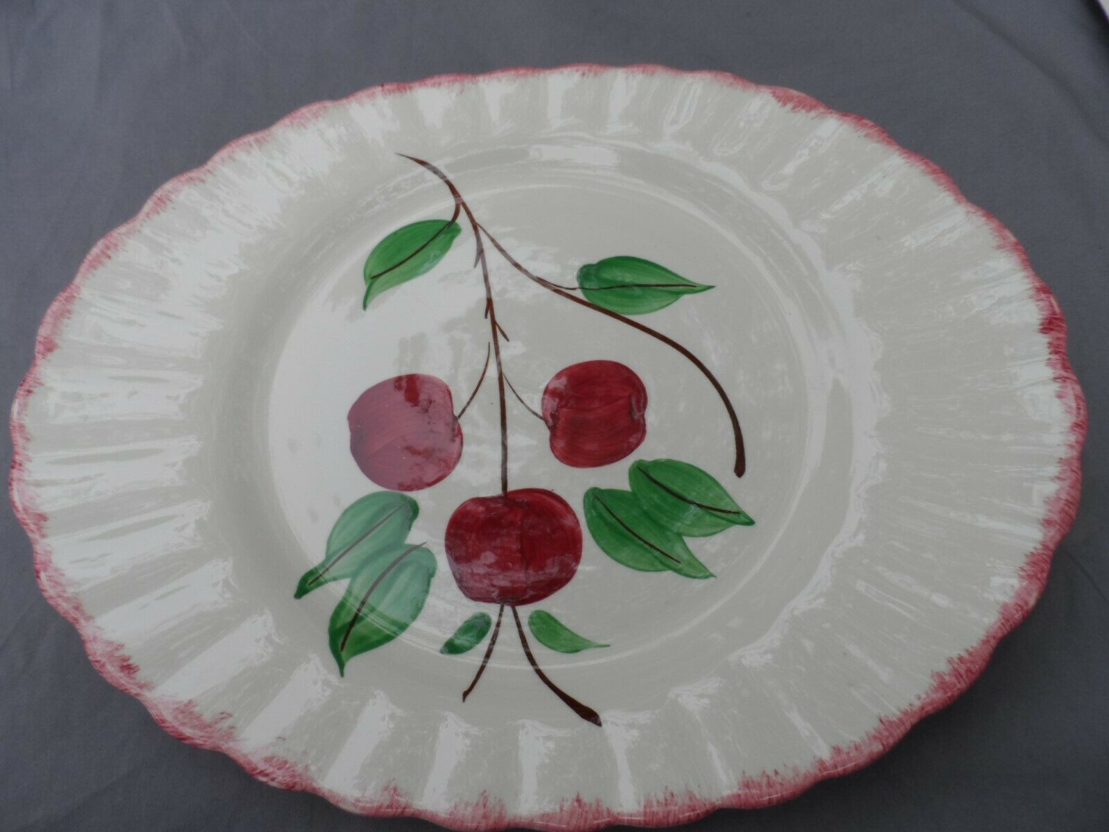 Blue Ridge Southern Potteries  Crab Apple  Oval Serving Or Meat Platter 14"  Euc