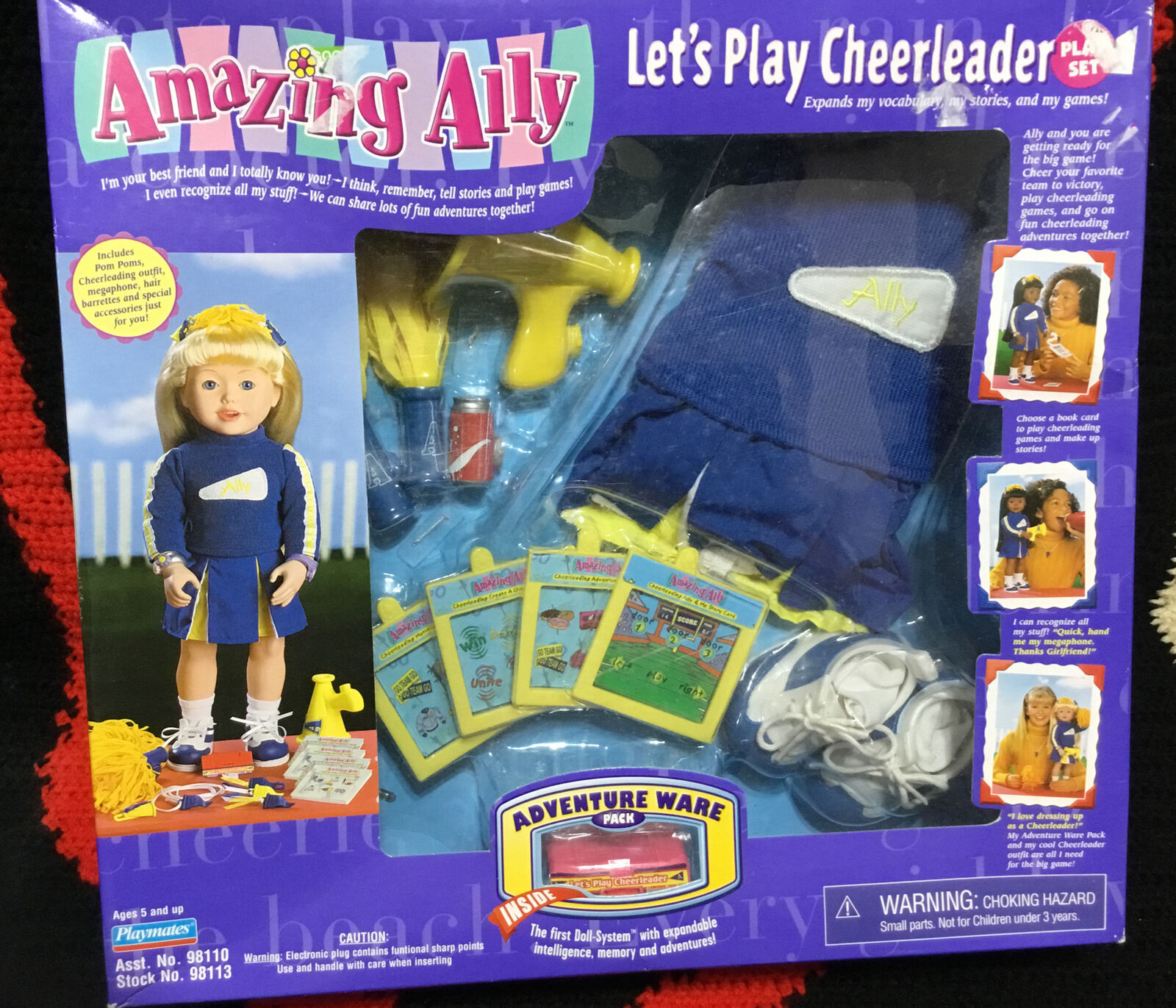 Playmates Amazing Ally Let's Play Cheerleader Set Adventure (1999) Nib