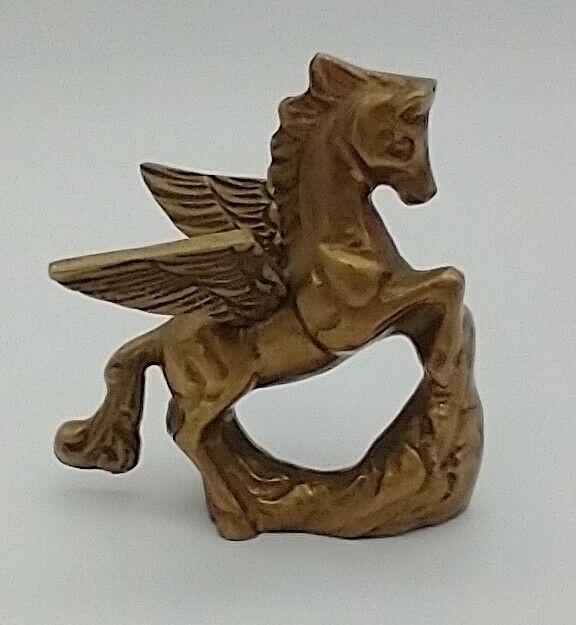 Miniature Solid Brass Mythical Magical Pegasus Winged Horse Figure * 3" Tall