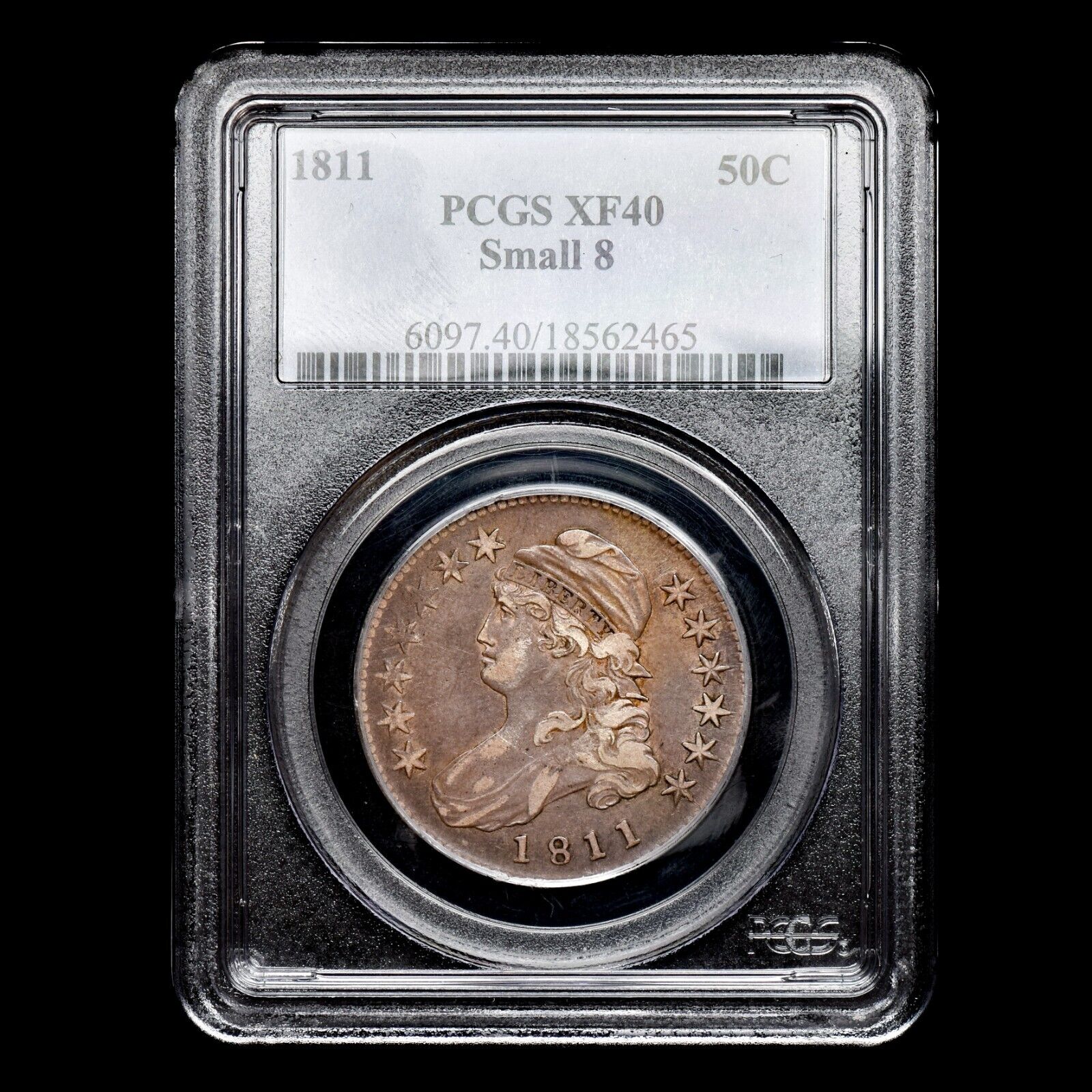 1811 Capped Bust Half Dollar ✪ Pcgs Xf-40 ✪ 50c Silver Small 8 Coin ◢trusted◣