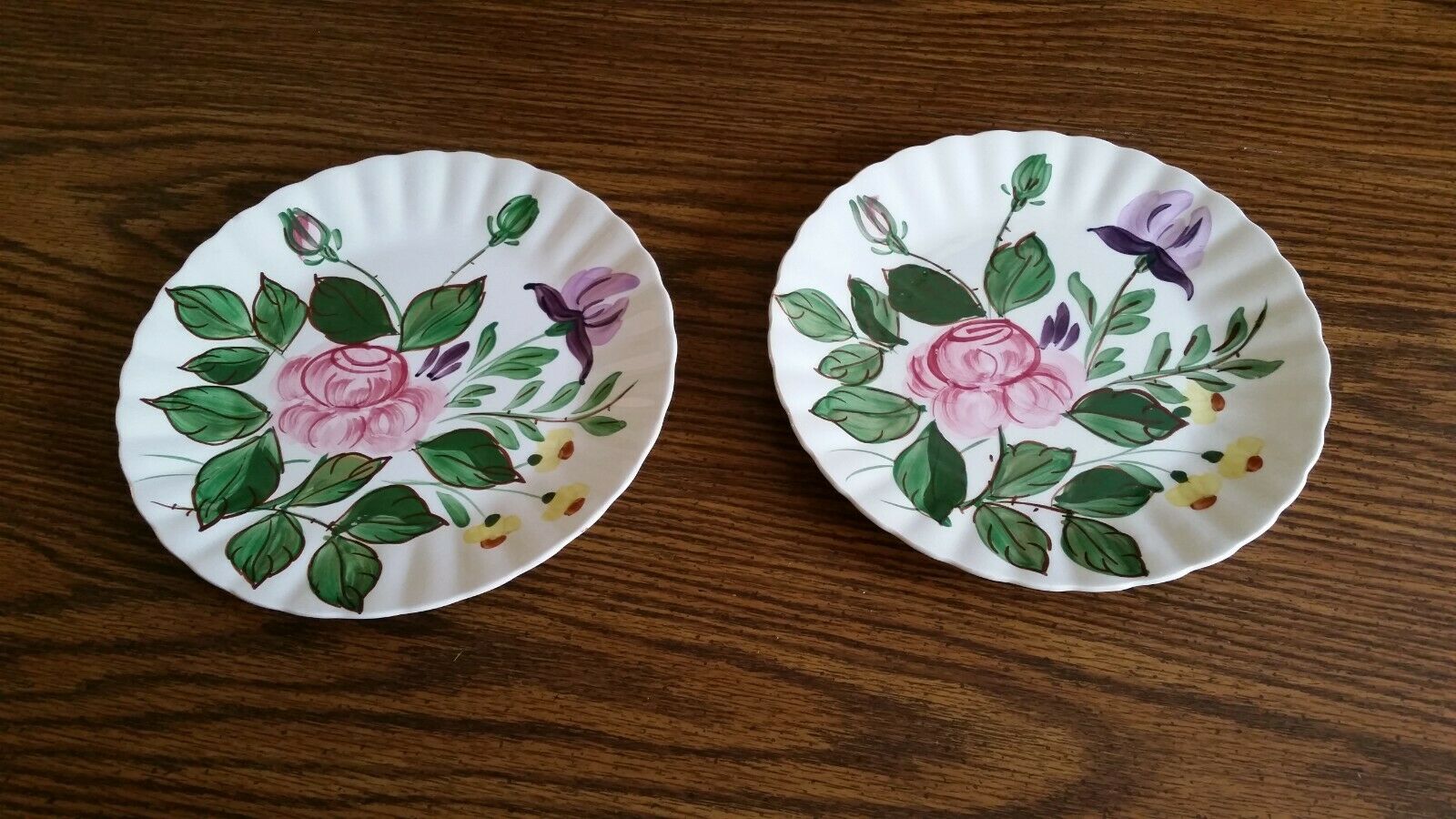 2 Blue Ridge Southern Potteries "june Bouquet" Luncheon Plate Euc