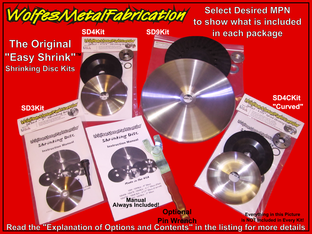 The Original "easy Shrink"™ Shrinking Disc Kits! 3", 4.5" & 9", All Kit Options