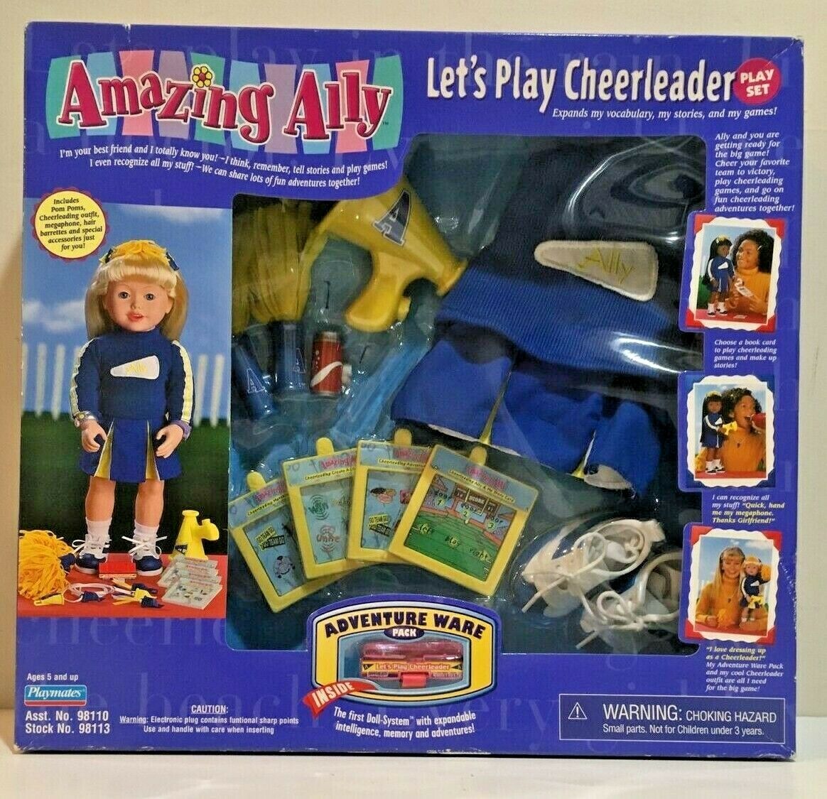 Amazing Ally  - "let's Play Cheerleader" Play Set - 1999 - Nib
