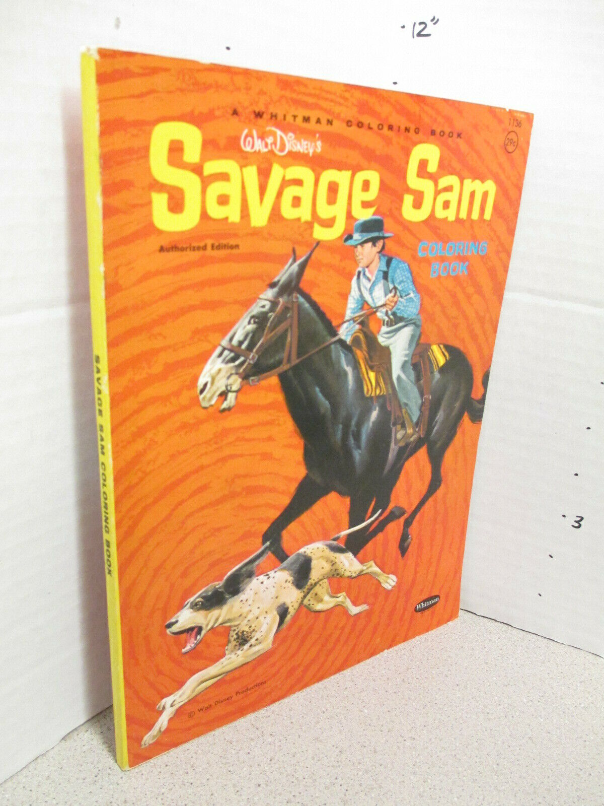 Disney Coloring Book Unused File Savage Sam Movie 1963,96pg Comic Kevin Corcoran