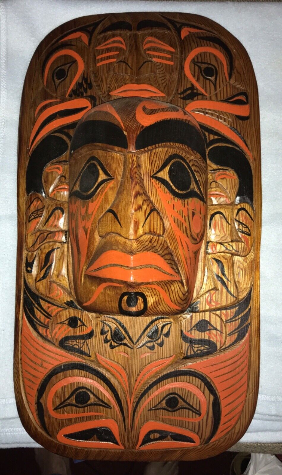 Large Chief’s Mask By Stan Joseph Squamish Nation 800 Yr Old Cedar 23in. X 13in.