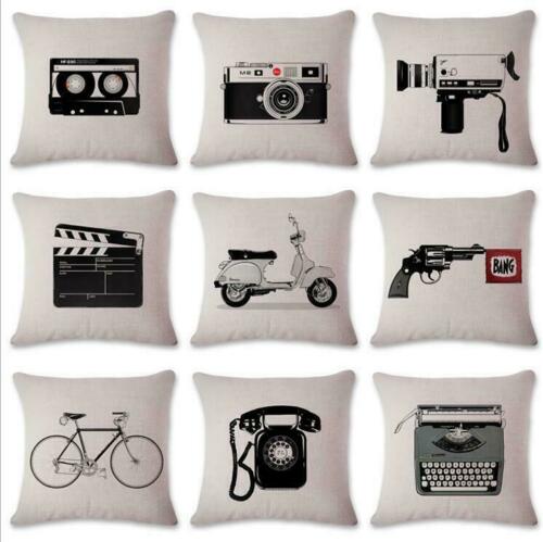 Vintage Throw Pillow Cushion Cover Cotton Case Home Linen 18‘’