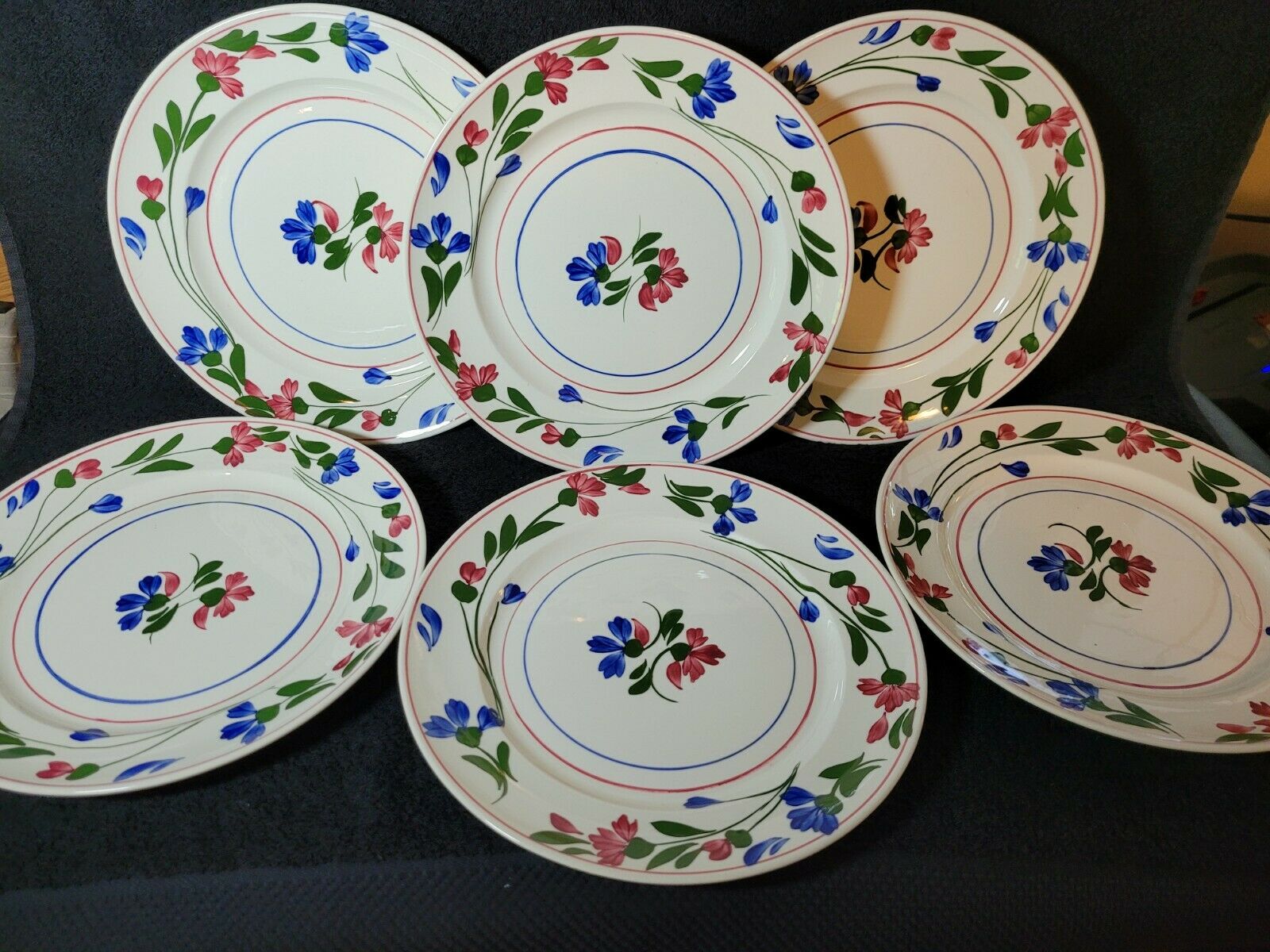 Blue Ridge Southern Pottery Priscilla Dinner Plates 10” (set Of 6)