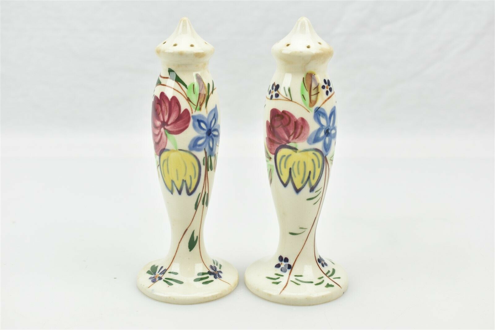 Blue Ridge Southern Pottery Tall Floral Salt & Pepper Shakers 975/2