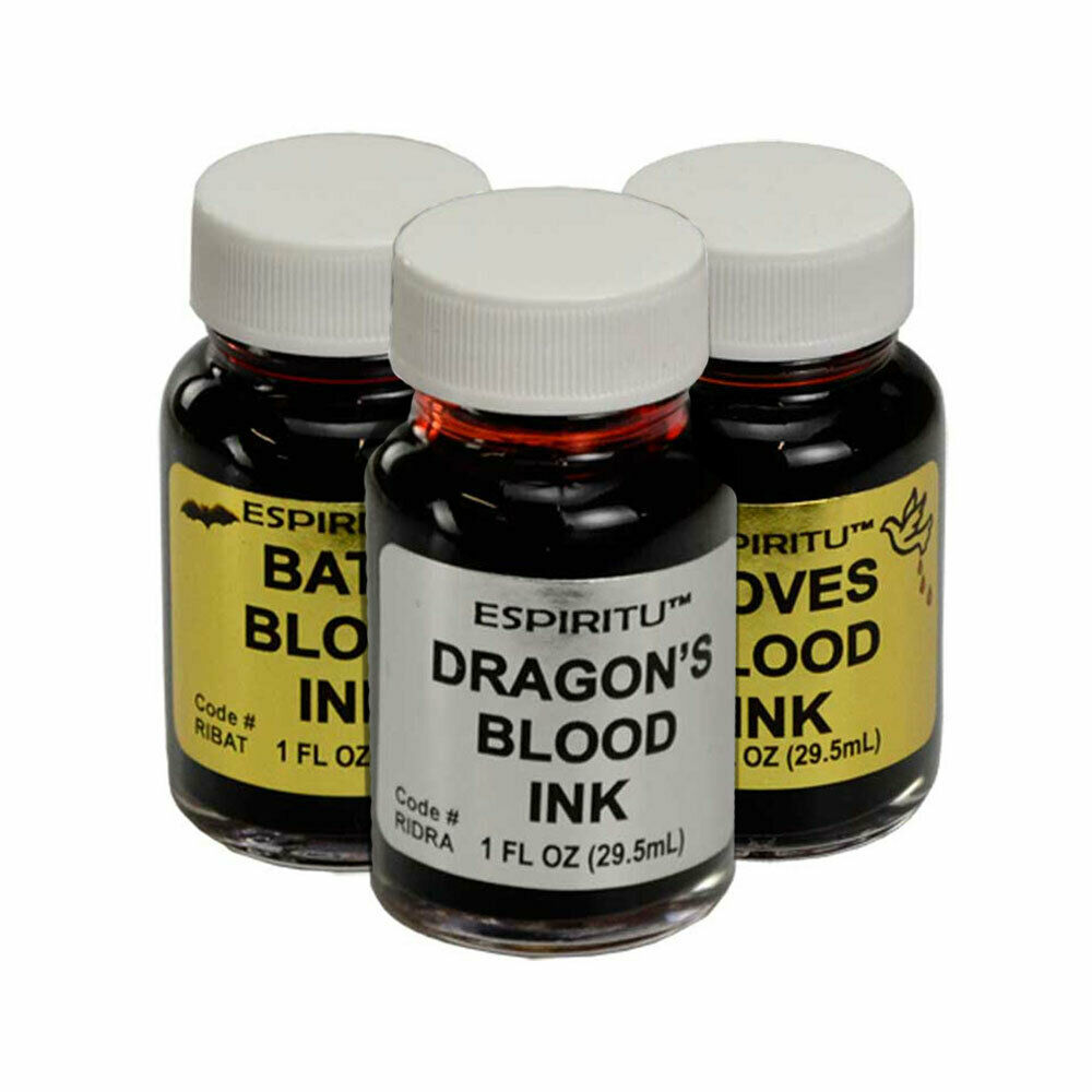 Set Of 3 Ritual Inks By Espiritu 1 Oz Bottle Of Dragon's Dove's Bat's Blood Ink