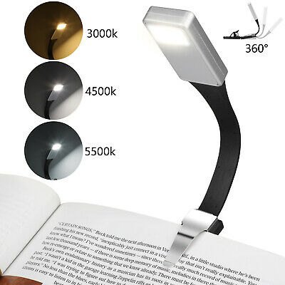 Usb Rechargeable Clip On Book Light Led Flexible Reading Lamp For Reader Kindle