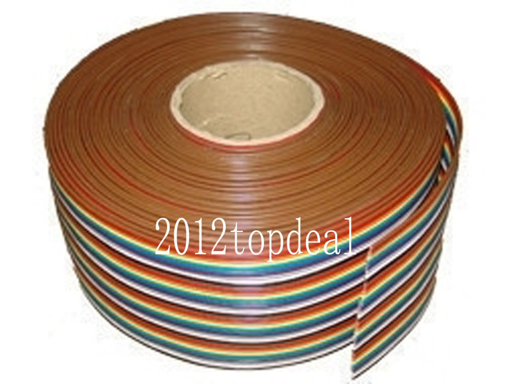 1m 3.3ft 40 Way 40 Pin Flat Color Rainbow Ribbon Idc Cable Wire Rainbow Cable